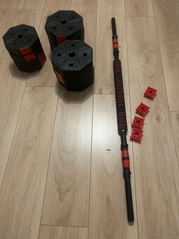 Jednoručky 2x 15kg + tyč - 3