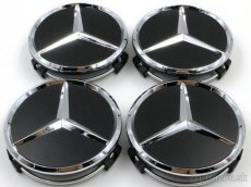 Stredové krytky na disky Mercedes 75mm čierne matné - 3