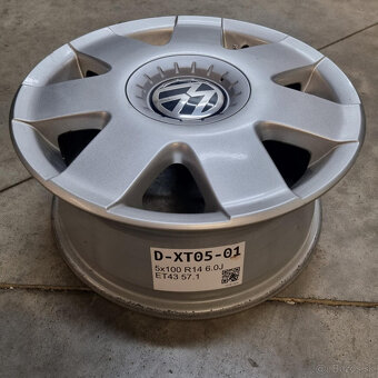 Volkswagen disky 5x100 R14 6J ET43 - 3