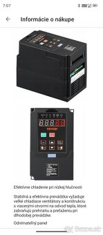 Frekvenčný menič Vevor 1.5kw - 3