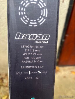 Predám skialpy Hagan, viazanie Dynafit, dlžka 155cm - 3