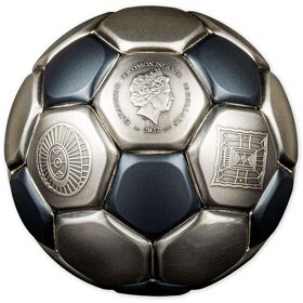 investičné strieborne mince - Football Qatar - 3