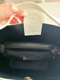 Biela kožená kabelka - 3