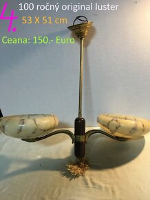 Lustre a lampy starožitné 100 - 150 ročné - 3