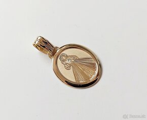 Krásny zlaty 14kt prívesok s náboženským motívom - 3