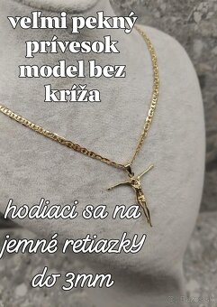Zlatý krížik-moderný nový výrobok zlato 585, 14 karátov - 3