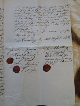 Listina Ružomberok r. 1856, voskové pečate - 3