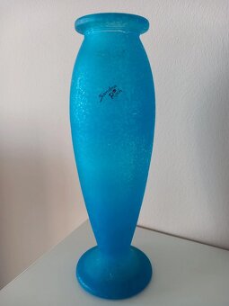 Staršia modrá váza s efektom orosenia 24x4 cm - 3