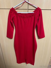 Šaty s odhalenými ramenami Zara, červené, 36 - 3