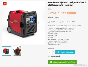 EU30i Honda odhlučnená elektrocentrála - invertor - 3