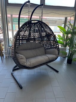 Luxusné závesné hojdacie kreslo pre dve osoby MELI - 3