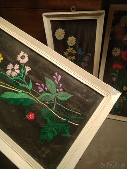 vyšívané obrazy kvety - 3