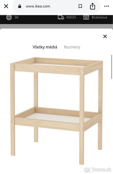 SNIGLAR ikea Prebaľovací stôl / pult - buk s podložkou - 3