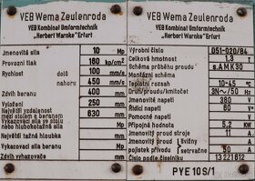 lis hydraulický PYE 10 S/1 - 3