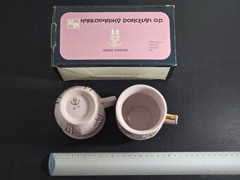 Čínsky ružový karlovarský porcelán - šálky - 3