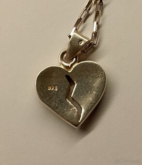Strieborná retiazka s príveskom srdiečka - 3