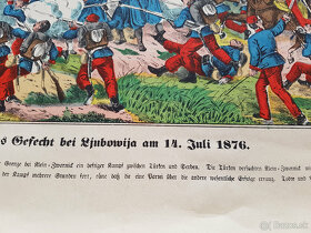 Starožitný tisk obrázkové noviny 1876 Srbsko-turecká válka - 3