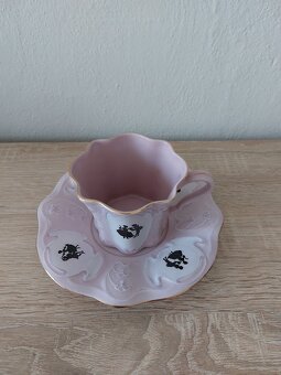 Ruzovy porcelan H&C - salka s podsalkou - 3