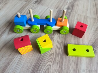 Drevený skladací vláčik - 3D puzzle - 3