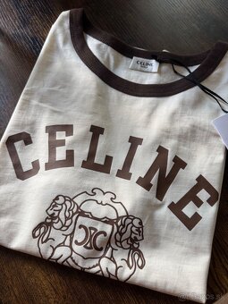 Celine bavlnene tricko kremove S/M - 3
