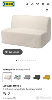 Rozkladacia 2-pohovka IKEA Lycksele Murbo 140cm - 3