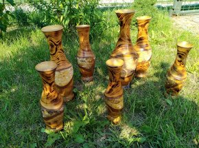Drevené ručne robené vázy - 3