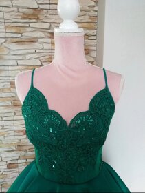 Smaragdové spoločenské šaty S a M - 3
