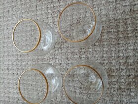 4ks retro sklenené poháre na stopke - 3