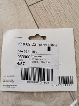 Prepojovací kábel Micro USB - USB 5JA051446J - 3