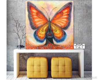 Obraz "Motýľ- transformácia a vývoj" ♥ ( 100x100 cm ) 3d m - 3