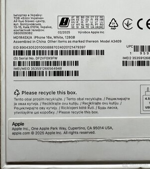 iPhone 16e 128GB white - 3