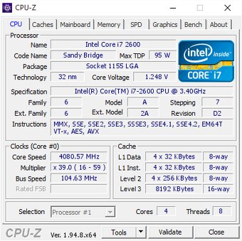 Intel Core i7-2600 (1x) - 3