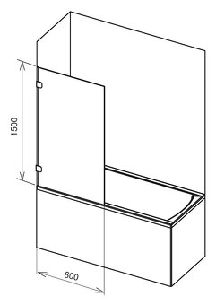 Ravak Brilliant - Vaňová zástena jednodielna BVS1-80, 80x150 - 3