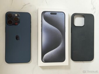 iPhone 15 PRO Max 256GB blue titanium TOP stav - 3