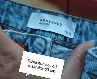 Reserved dámske džínsy 40, dobrý stav - 3