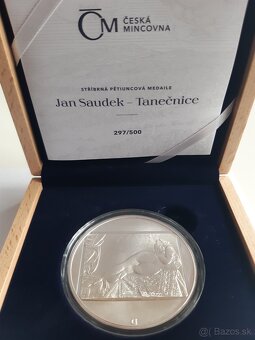 Strieborná päťuncová medaila Jan Saudek - Tanečnica - 3