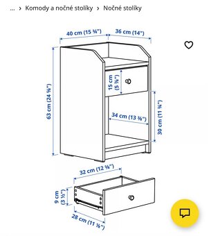 Predám 2 ničné stolíky IKEA HAUGA - 3