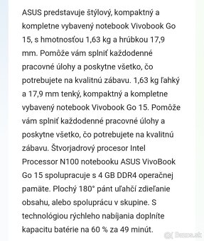 Predám Asus Vivobook 14/15 - 3