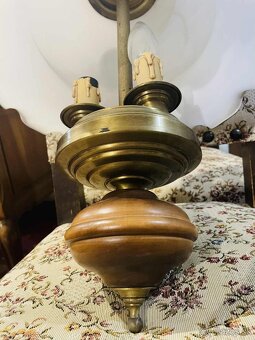 Štýlový luster, sklo, drevo, kov, d 65 cm, priemer 39 cm - 3