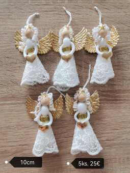 Anjeliky na zavesenie prirodný material, Vianoce NOVE - 3