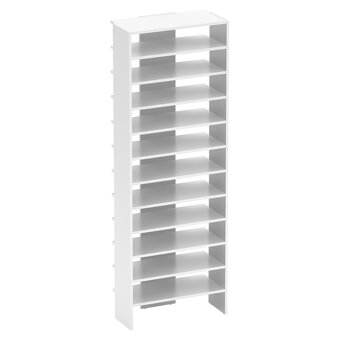 Vysoký regál/botník, biela, OSKI - 3