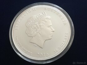 1 kg stříbrná barevná mince opice 2016 - originál - 3