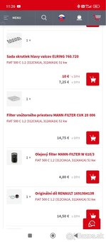 Predám nové náhradné diely na Fiat 500 1.2 - 3