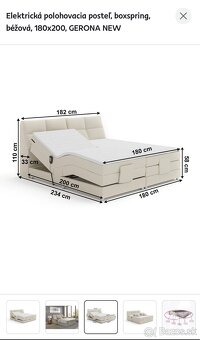 Boxspring manzelska postel elekt. polohovatelna - 3