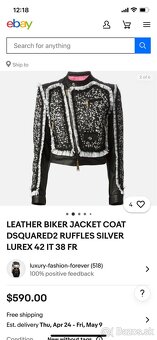 Dsquared Kožená bunda pravá jahňacia koža - 3
