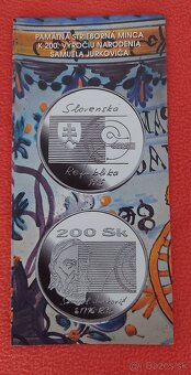 Strieborná pamätná minca 200Sk, 1996, S. Jurkovič, proof+Bk - 3