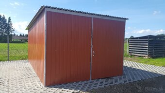 Plechová garáž 3×5 m – RAL 8004 bledá hnedá - 3