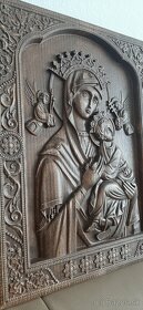 Ikona drevená Sváta Matka ustavi.pomoci27×38cm hr.4cm - 3