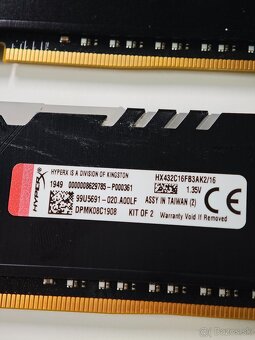 Predám ram pamäte DDR4 Kingston HyperX Fury 8GB 4ks - 3