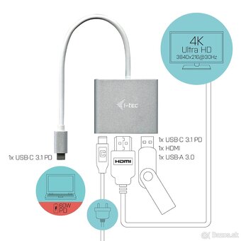 Adaptér I-TEC 4K HDMI + USB 3.0 + USB-C PD nabíjanie - 3